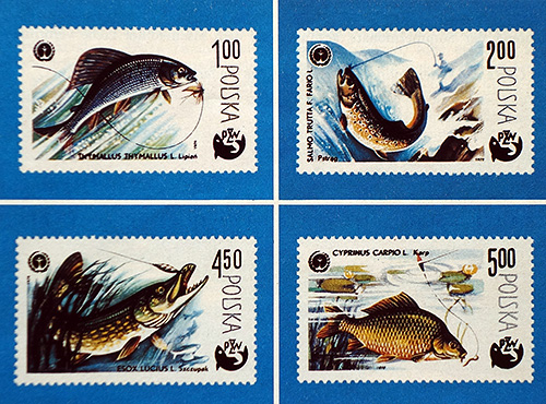почтовые марки о рыбалке