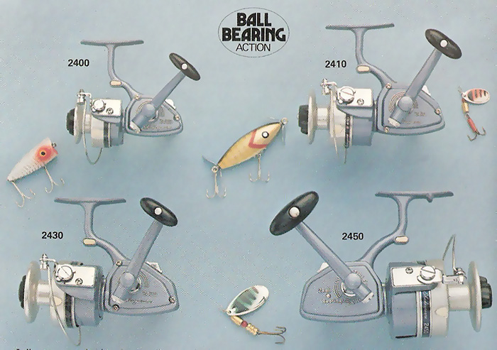 SHAKESPEARE 2410 FISHING reel 2 Ball Bearings Convertible Crank