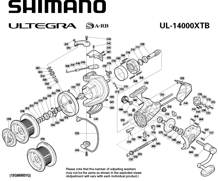 Shimano Ultegra XTB 14000 schematic