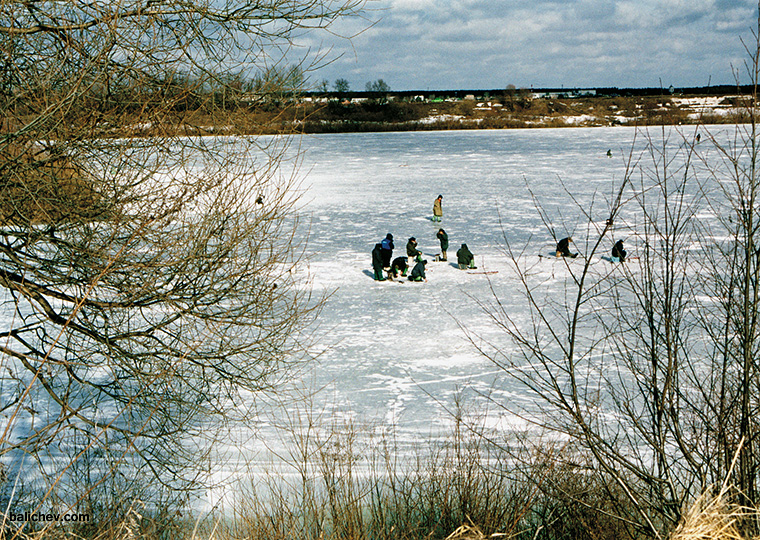 ловля со льда на москве-реке