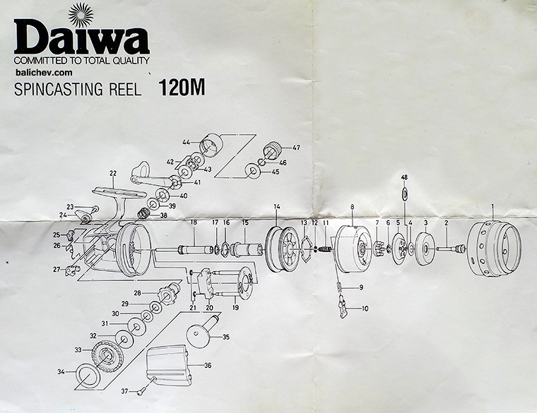 daiwa 120m reel schematic diagram