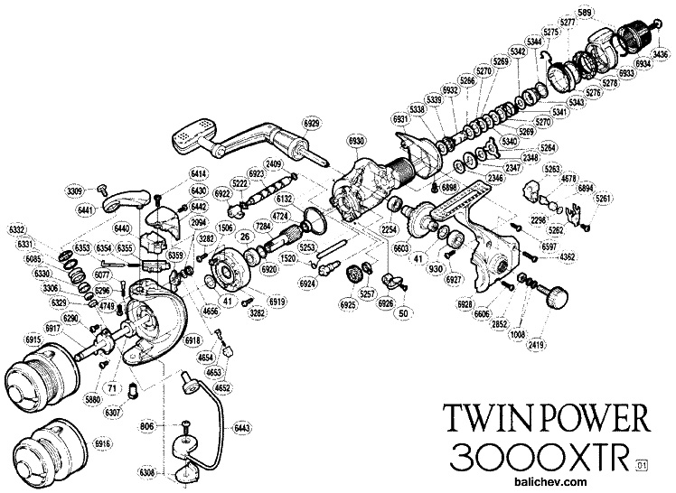 shimano 01 twin power 3000xtr shematic